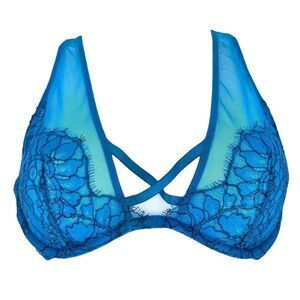 Victoria’s Secret Womens Bra Size 34B‎ Very Sexy Unlined Plunge Teal Blue
